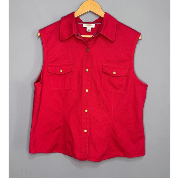 Talbots Women's Snap Front Sleeveless vintage Collard Vest Size: Large - Picture 1 of 3